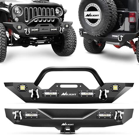 Amazon TIOYAR Front Bumper And Rear Bumper Texture Black