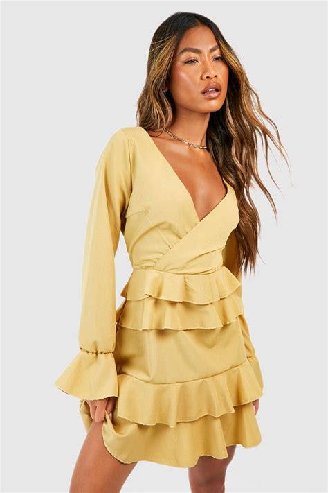 Textured Frill Skater Dress Boohoo Uk