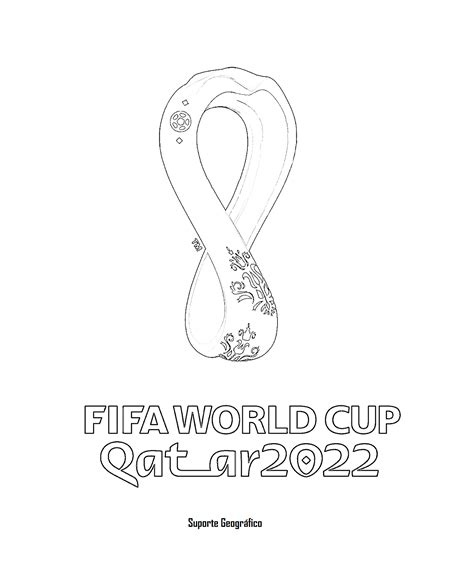 Logotipo Oficial Da Copa Do Mundo FIFA Do Catar 2022 Para Colorir Em PDF I