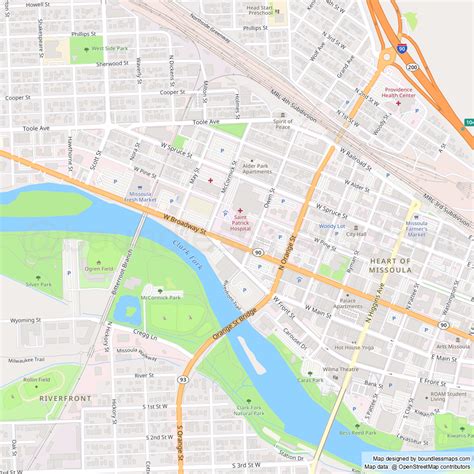 Highly Detailed Printable And Editable Vector Map Of Missoula Product