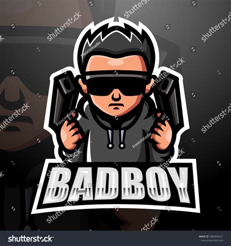 Bad Boy Mascot Esport Logo Design Stock Vector (Royalty Free ...