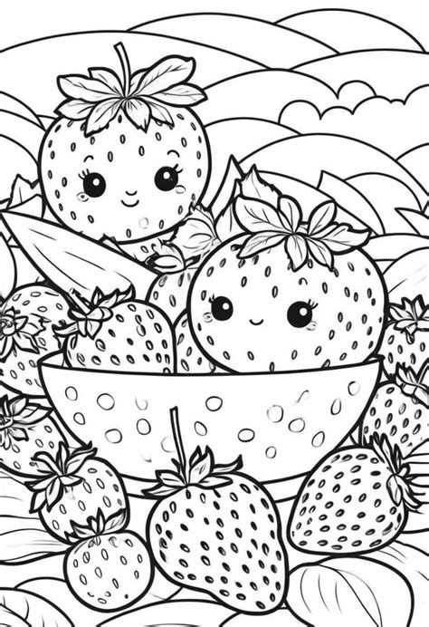 Strawberry Coloring Page – Color My Pages