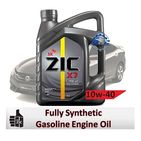 Zic X7 10w40 Fully Synthetic 4 Liters Gasoline Engine Oil Shopee