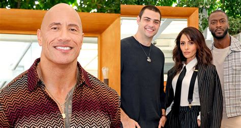 Dwayne Johnson And His ‘black Adam Co Stars Step Out To Promote Dc Film In La Aldis Hodge