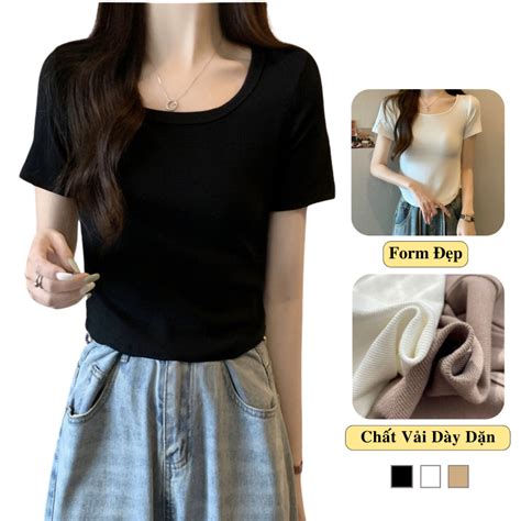 Áo Thun Croptop Body Nữ Cổ Vuông Tay Ngắn Madela Vải Thun Co Giãn Mềm