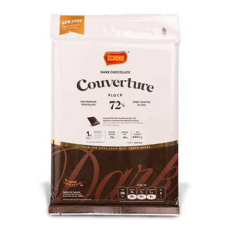 Jual SCHOKO Dark 72 Couverture Block 1 Kg Coklat Kovertur Batangan