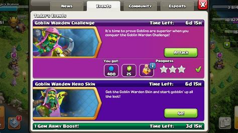 Clash Of Clans Coc Goblin Warden Challenge Youtube