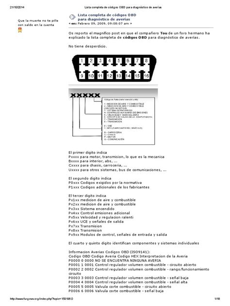 Codigos Obd2 Lista Completa Pdf Acelerador Turbocompresor