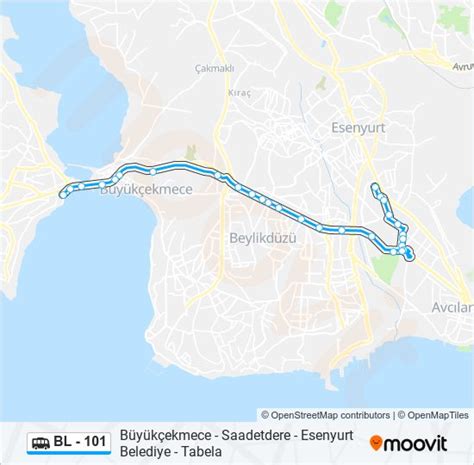 bl 101 Route Schedules Stops Maps Büyükçekmece Saadetdere