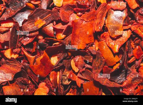 Dried Chili Pepper Hot Spice Red Seasoning Macro Background Stock Photo Alamy