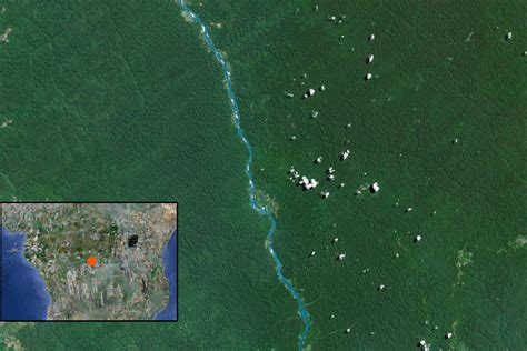 Congo Slideshow: Google Earth image of the Sankuru River in DRC