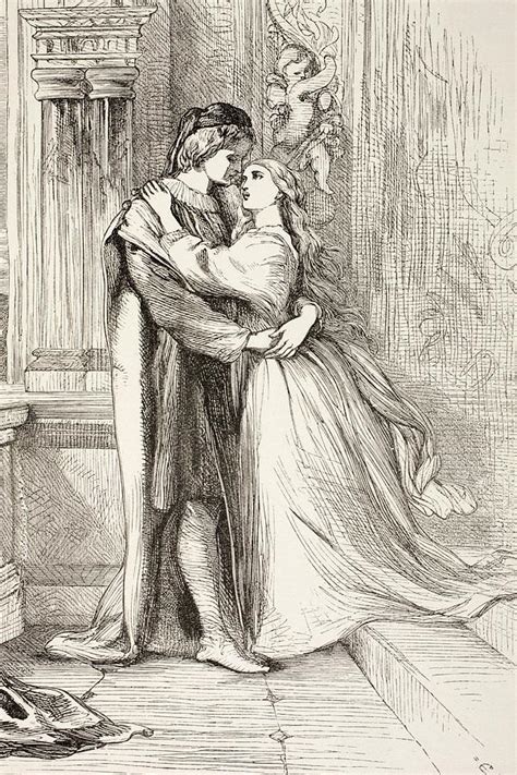 Romeo And Juliet From The Illustrated Drawing By Vintage Design Pics