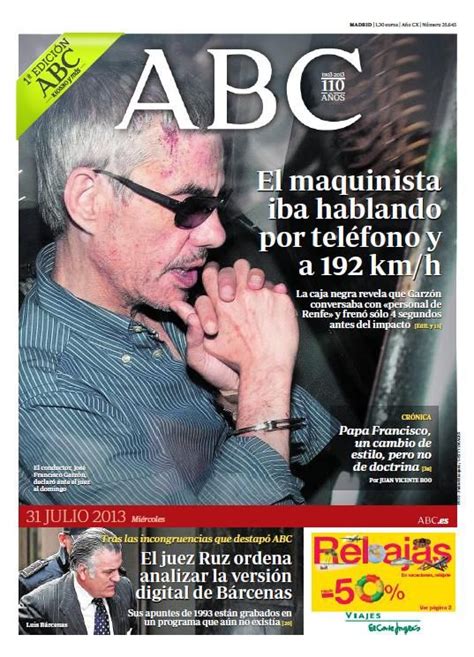 La portada de ABC del miércoles 31 de julio