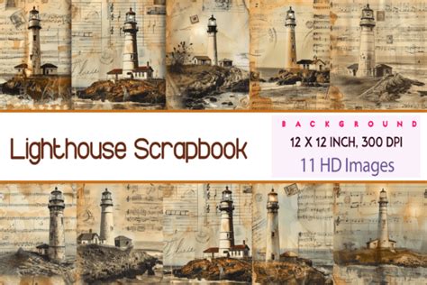 Vintage Lighthouse Scrapbook Graphic By Design Hut · Creative Fabrica