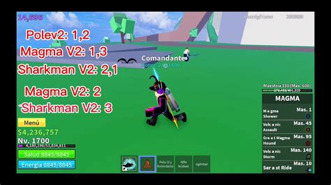 Combo Magma V Sharkman V Pole V Blox Fruit Posible One Shot