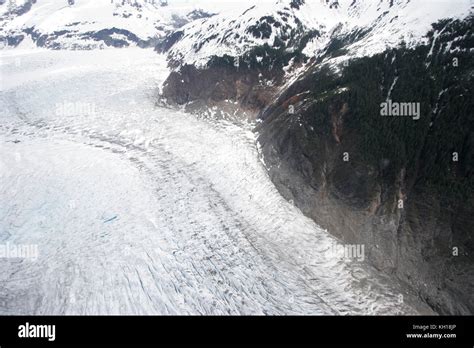 Aerial of receeding Mendenhall Glacier, Alaska Stock Photo - Alamy