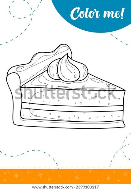 Coloring Page Kids Cake Slice a Stock Vector (Royalty Free) 2399100117 ...