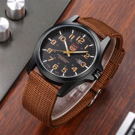 Soki Reloj De Cuarzo Con Correa De Nailon Para Hombre Cron Grafo Con