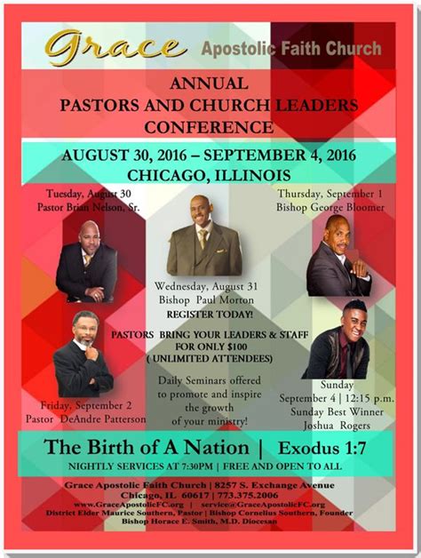 Grace Apostolic Faith Church Annual Pastors And Church Leaders