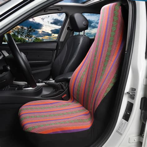 Universal Stripe Colorful Front Seat Cover Saddle Blanket Baja Bucket Seat Covers Seats