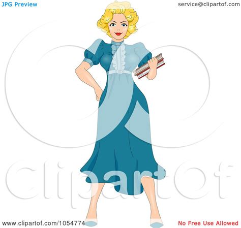 Royalty Free Vector Clip Art Illustration Of A Sexy Retro Teacher Pinup