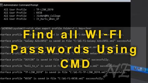 Cmd Wi Fi Password Check Windows 10 Find Wifi Password Using Cmd Youtube