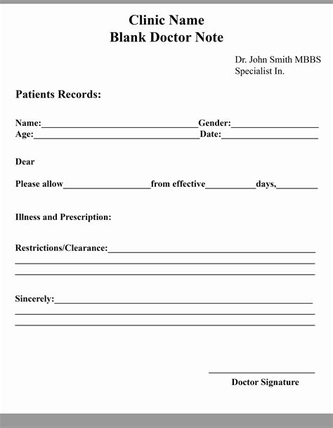 Printable Fake Doctors Note