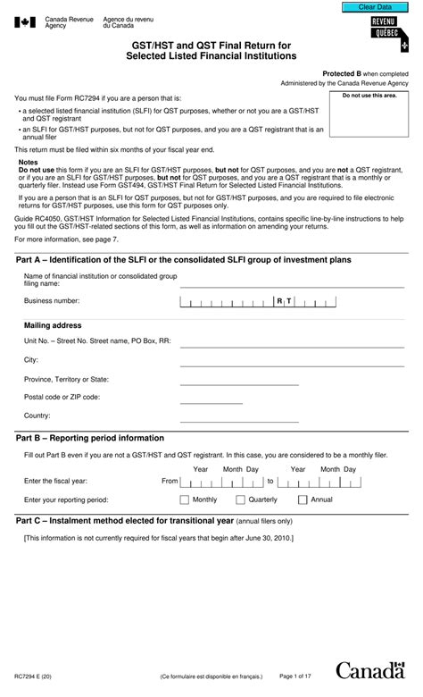 Hst Return Form Pdf Fillable Printable Forms Free Online