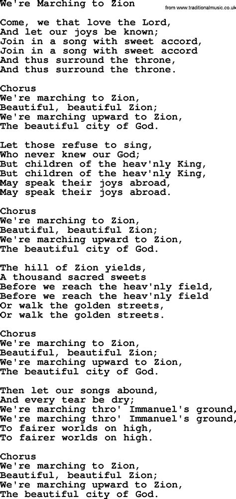 Hymn And Gospel Song Lyrics For Marching To Zion By Isaac Watts Hot Sex Picture