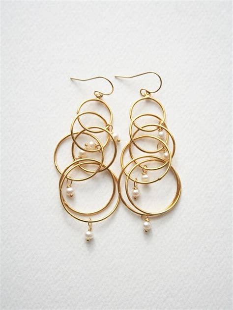 Items Similar To Modern Pearl Earrings Bridal Jewelry Pearl Jewelry