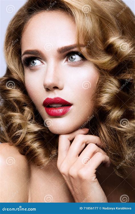 Make Up Glamour Portrait Of Beautiful Woman Model With Fresh Makeup