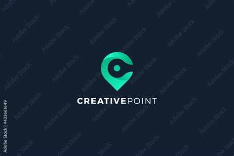 Letter C Creative Point Green Minimal Logo Design Vector De Stock