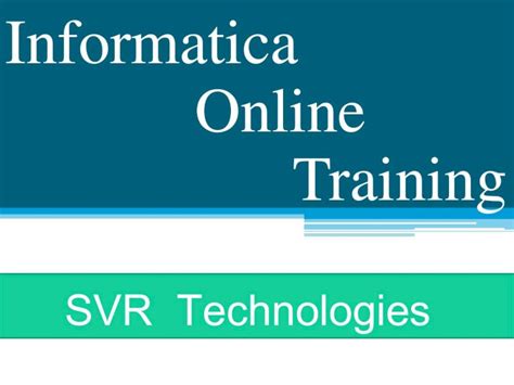 Pdf Informatica Online Training By Svr Dokumen Tips