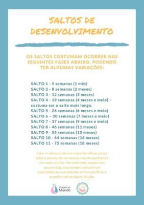 Salto De Crescimento - Planilha dos saltos de crescimento e desenvolvimento | BabyCenter