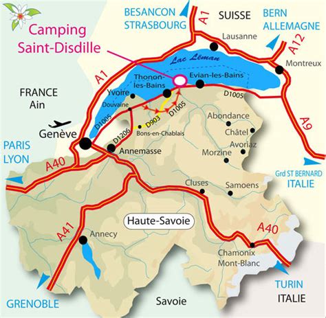 Location Of The Campsite Saint Disdille Thonon Les Bains Haute Savoie