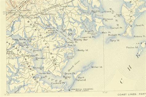 Chesapeake Bay Map Of The Chesapeake Bay Topographic Map Print Etsy