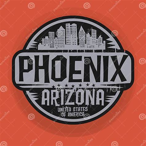 Stamp Or Label With Name Of Phoenix Arizona Stock Vector