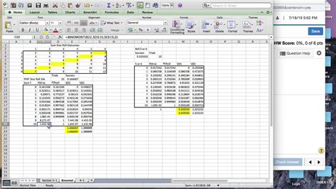 Discrete Probability Distributions Using Excel Youtube