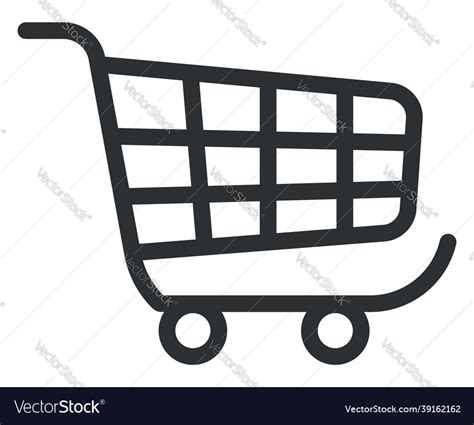 Black shopping cart on a white background Vector Image