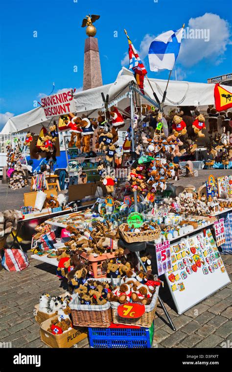 Finland, Helsinki, souvenir stall at the Market Square Stock Photo ...