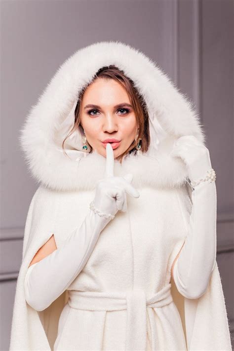 Abrigo De Capa De Boda De Invierno Marfil Chaqueta Nupcial Para Novia