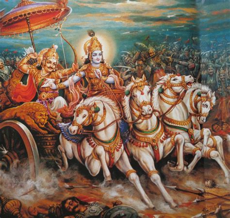 Download Lord Krishna And Arjuna On Chariot Bhagavad Gita Wallpaper ...