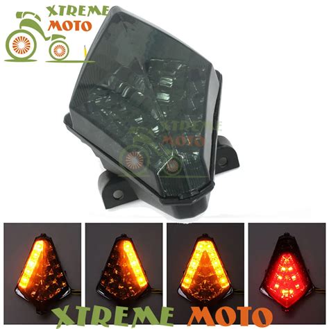 Motorcycle LED Rear Turn Signal Tail Stop Light Lamp Integrated For