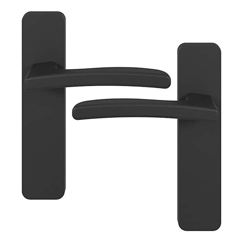 Goodhome Irvil Jet Black Nickel Effect Rectangular Latch Door Handle L1265mm Pair Tradepoint