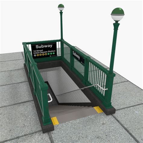 3d Nyc Subway Entrance Cgtrader