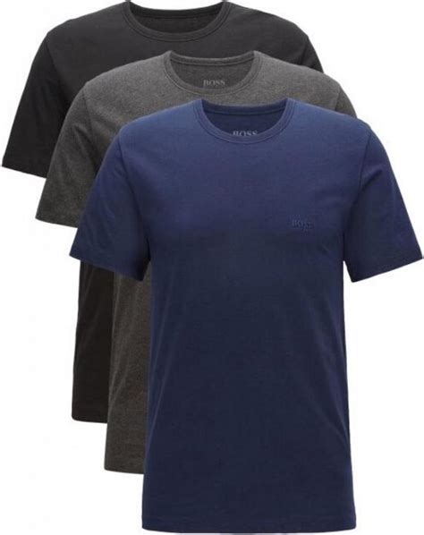 Hugo Boss Pack T Shirts Regular Fit Zwart Grijs Donkerblauw Bol