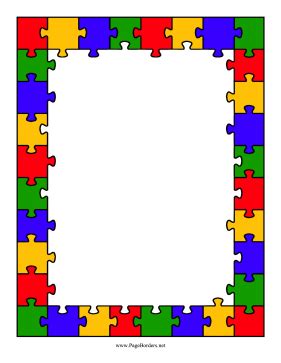 Free Printable Puzzles Printable Border Puzzle Piece Crafts Puzzle