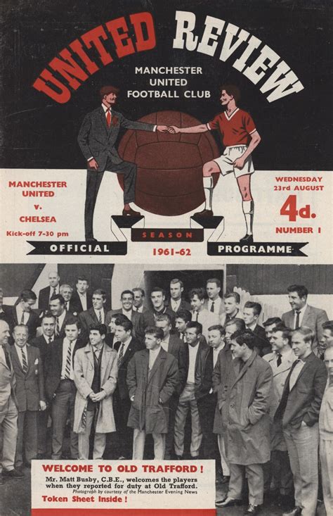 Manchester United V Chelsea 1961 62 Football Programme Manchester