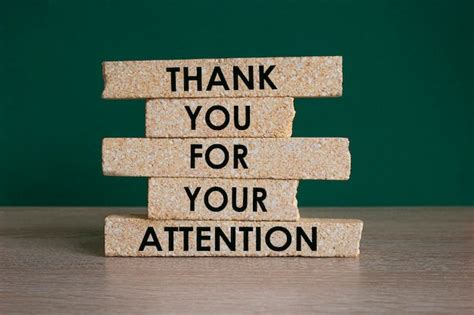 Premium Photo Attention Symbol Brick Blocks With Words Thank You For