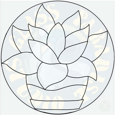 Potted Succulent Stained Glass Pattern Pdf Digital File Etsy